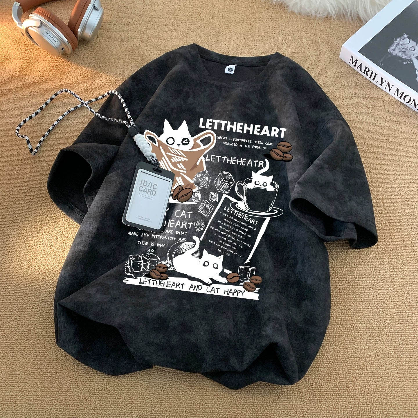 American tie dye short sleeved T-shirt for men's summer 2026 new loose round neck half sleeved shirt ins trendy high street T-shirt
