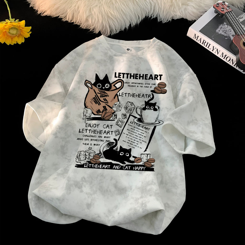 American tie dye short sleeved T-shirt for men's summer 2026 new loose round neck half sleeved shirt ins trendy high street T-shirt
