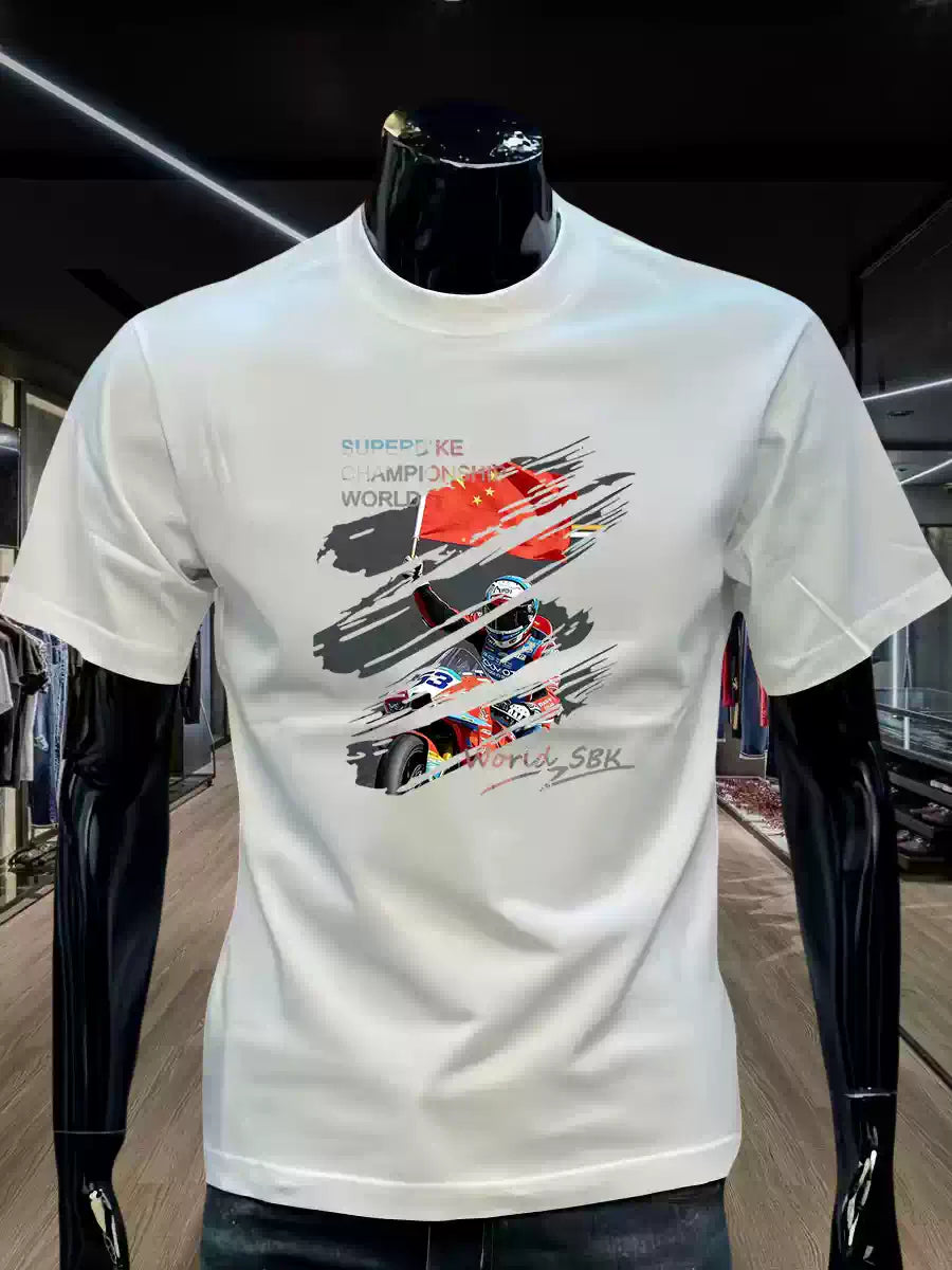 Men's spring and summer pure cotton breathable short-sleeved T-shirt