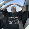 Summer tie dye printed short sleeved T-shirt for men, American style loose round neck T-shirt, trendy five and a half sleeves, 2026 new item