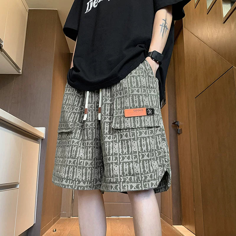 American workwear shorts men's summer 2026 new trendy brand youth mid pants sports basketball loose five quarter pants