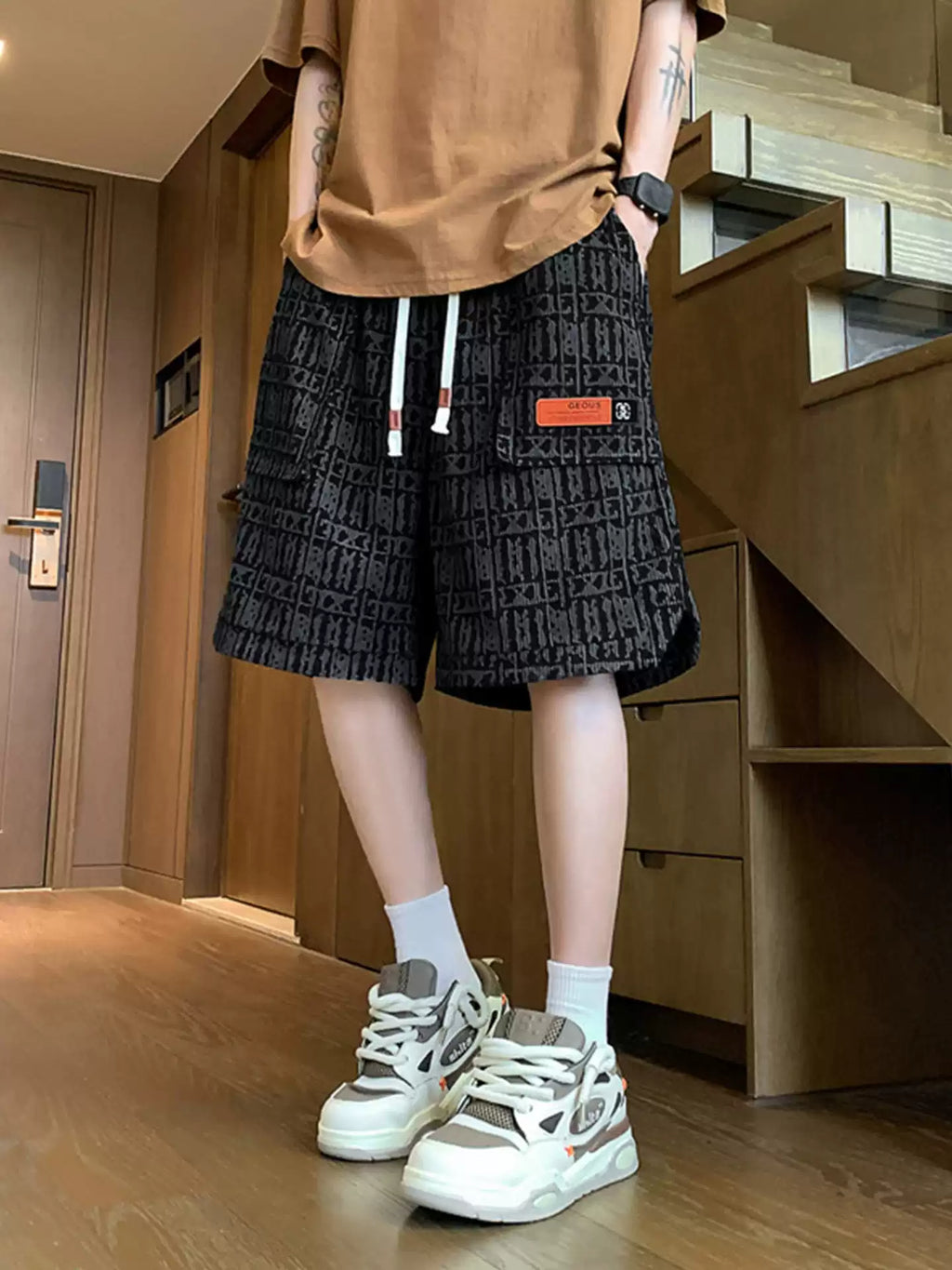 American workwear shorts men's summer 2026 new trendy brand youth mid pants sports basketball loose five quarter pants