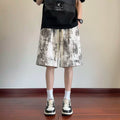 Tie dye sport five quarter pants for men, summer wear, 2026 new style, loose, teenage, high-end, casual plus size short pants