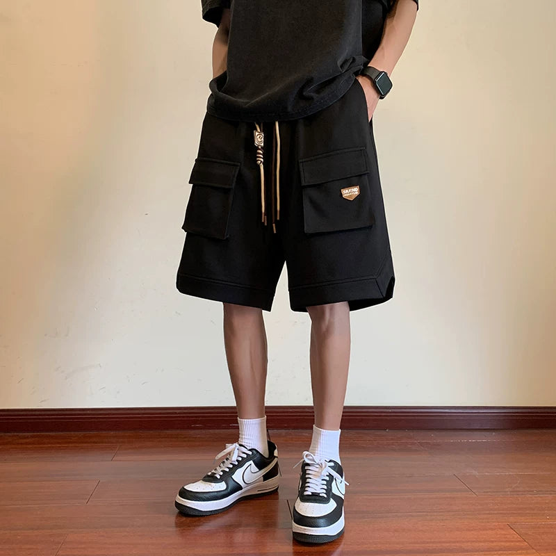 American white shorts men 2026 new loose sports and casual hanging pants men's summer five quarter pants trendy brand