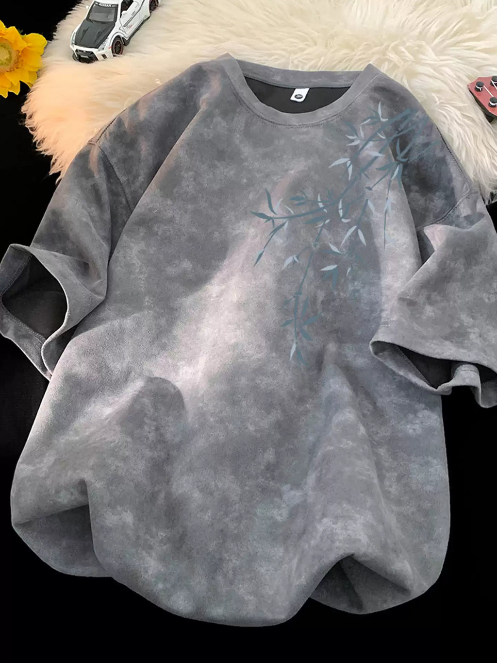 American tie dye short sleeved T-shirt men's summer print trendy brand ins high street loose round neck half sleeved teenage boy