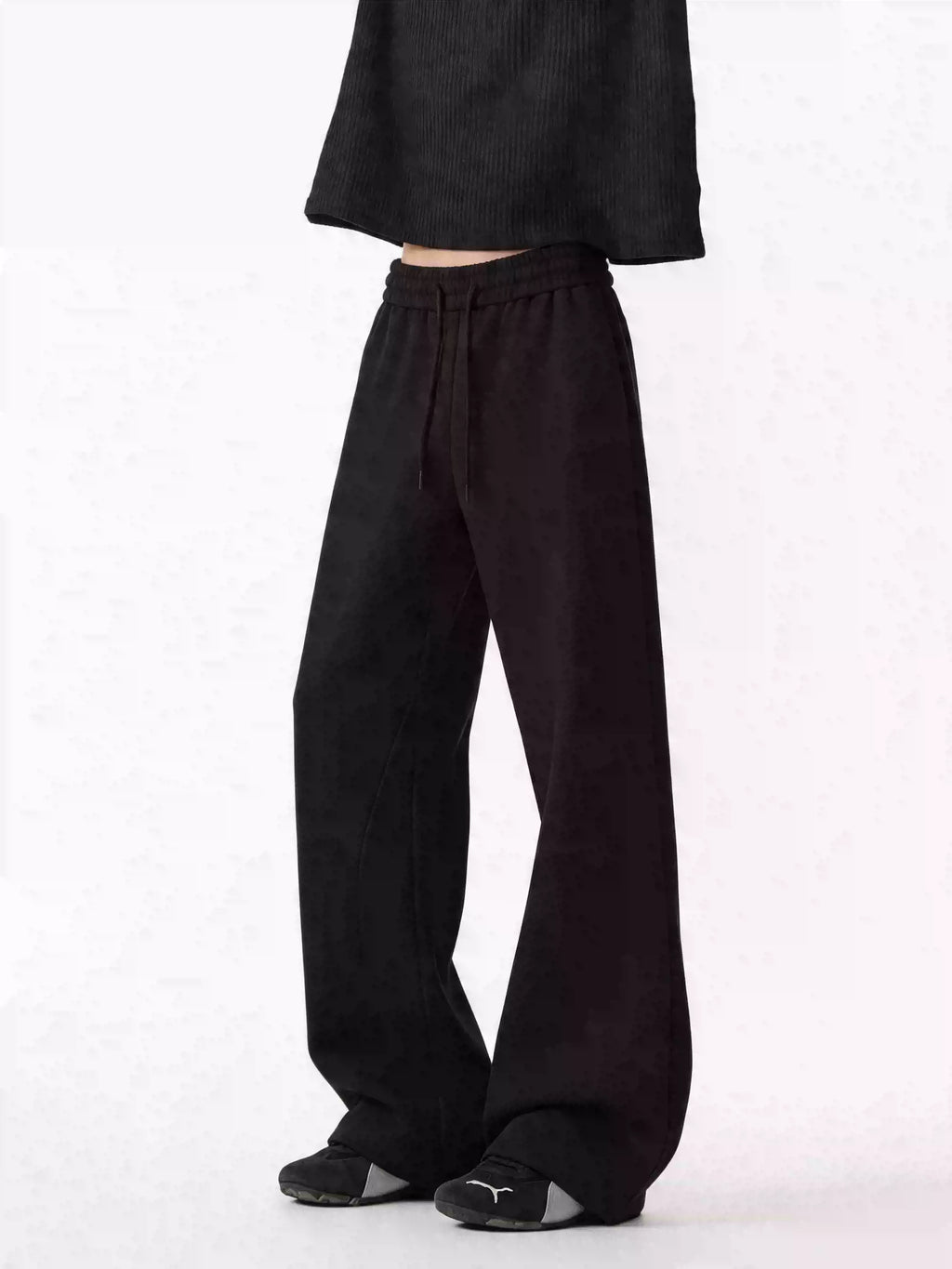 High street repair micro-flare pants for men and women