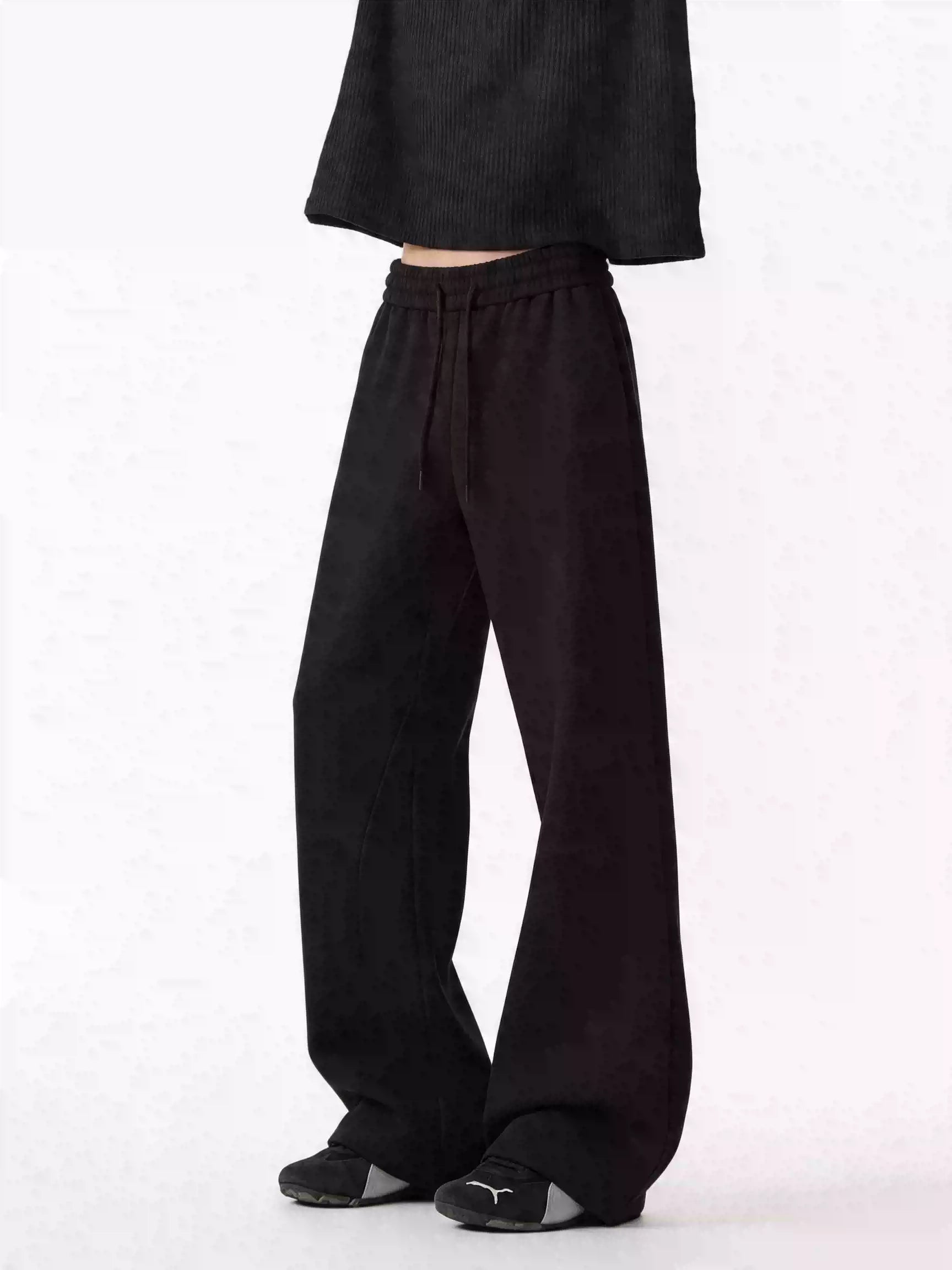 High street repair micro-flare pants for men and women