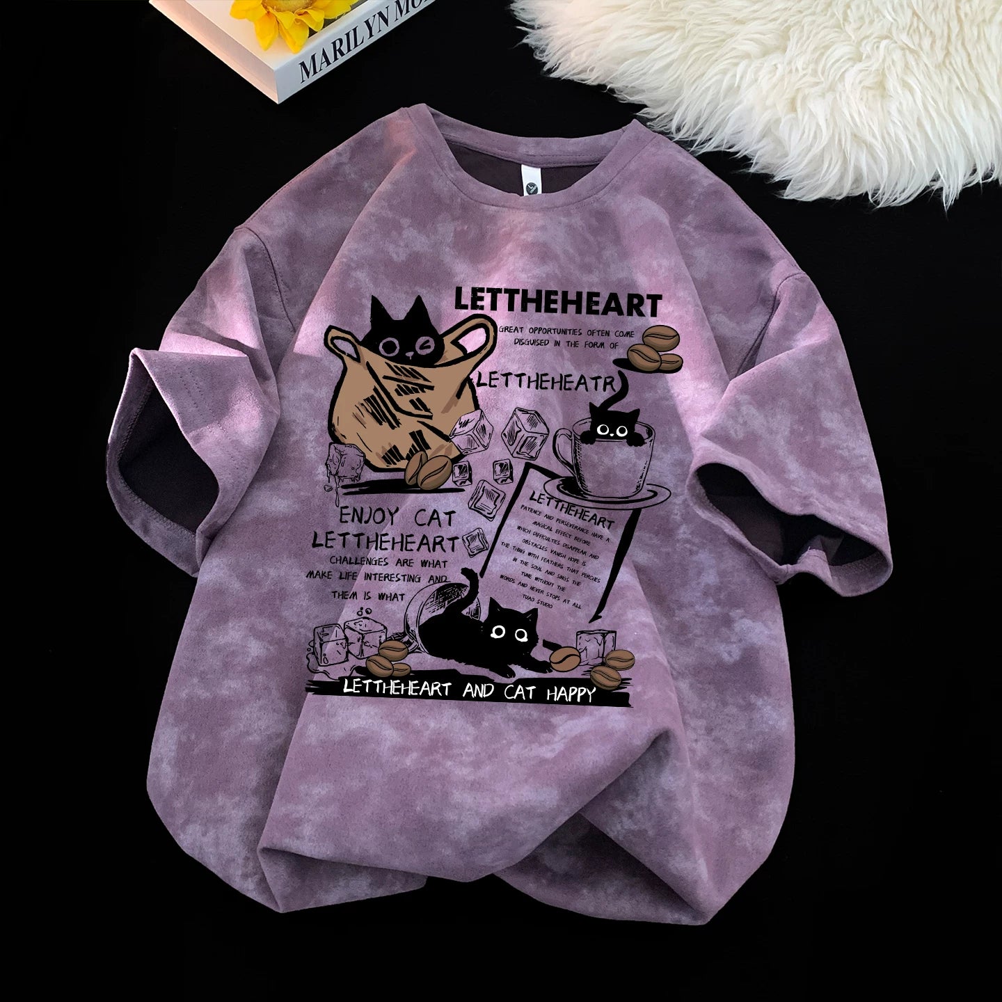 American tie dye short sleeved T-shirt for men's summer 2026 new loose round neck half sleeved shirt ins trendy high street T-shirt