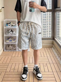 American tie dye shorts men's summer 2026 new trendy brand youth ice silk quick drying loose and cool five quarter pants