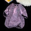 American tie dye short sleeved T-shirt men's summer print trendy brand ins high street loose round neck half sleeved teenage boy