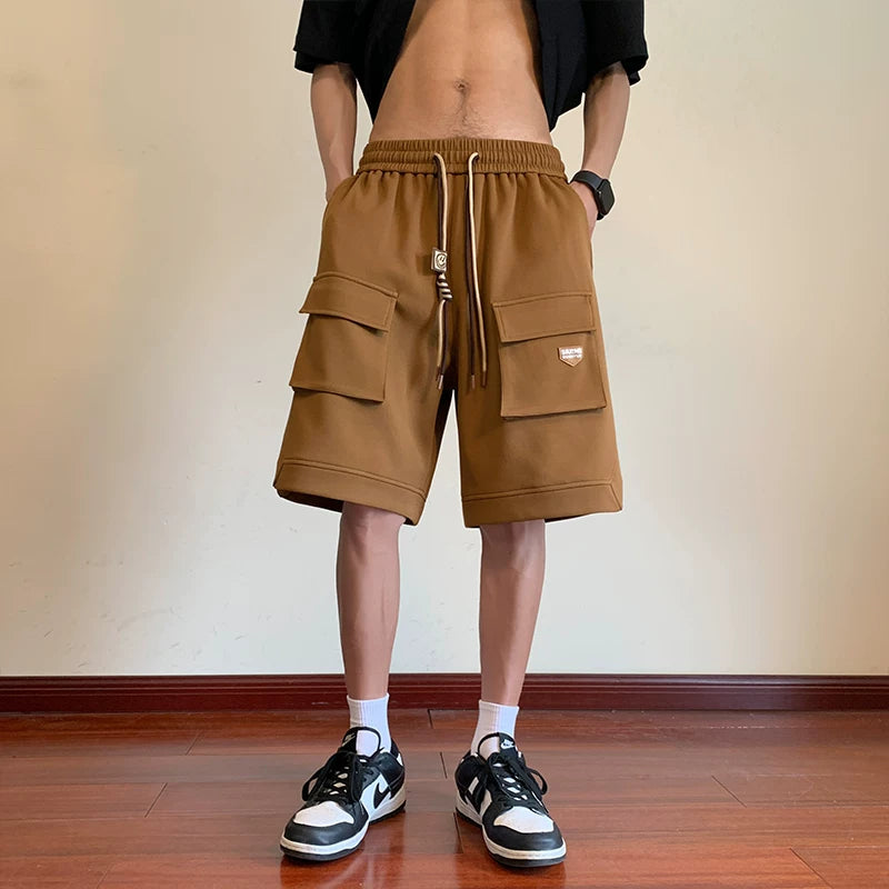 American white shorts men 2026 new loose sports and casual hanging pants men's summer five quarter pants trendy brand