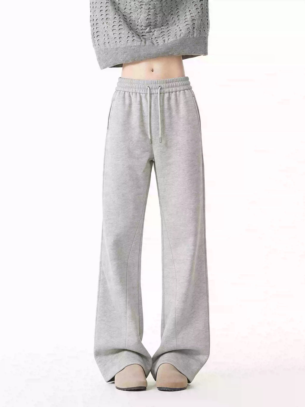 High street repair micro-flare pants for men and women