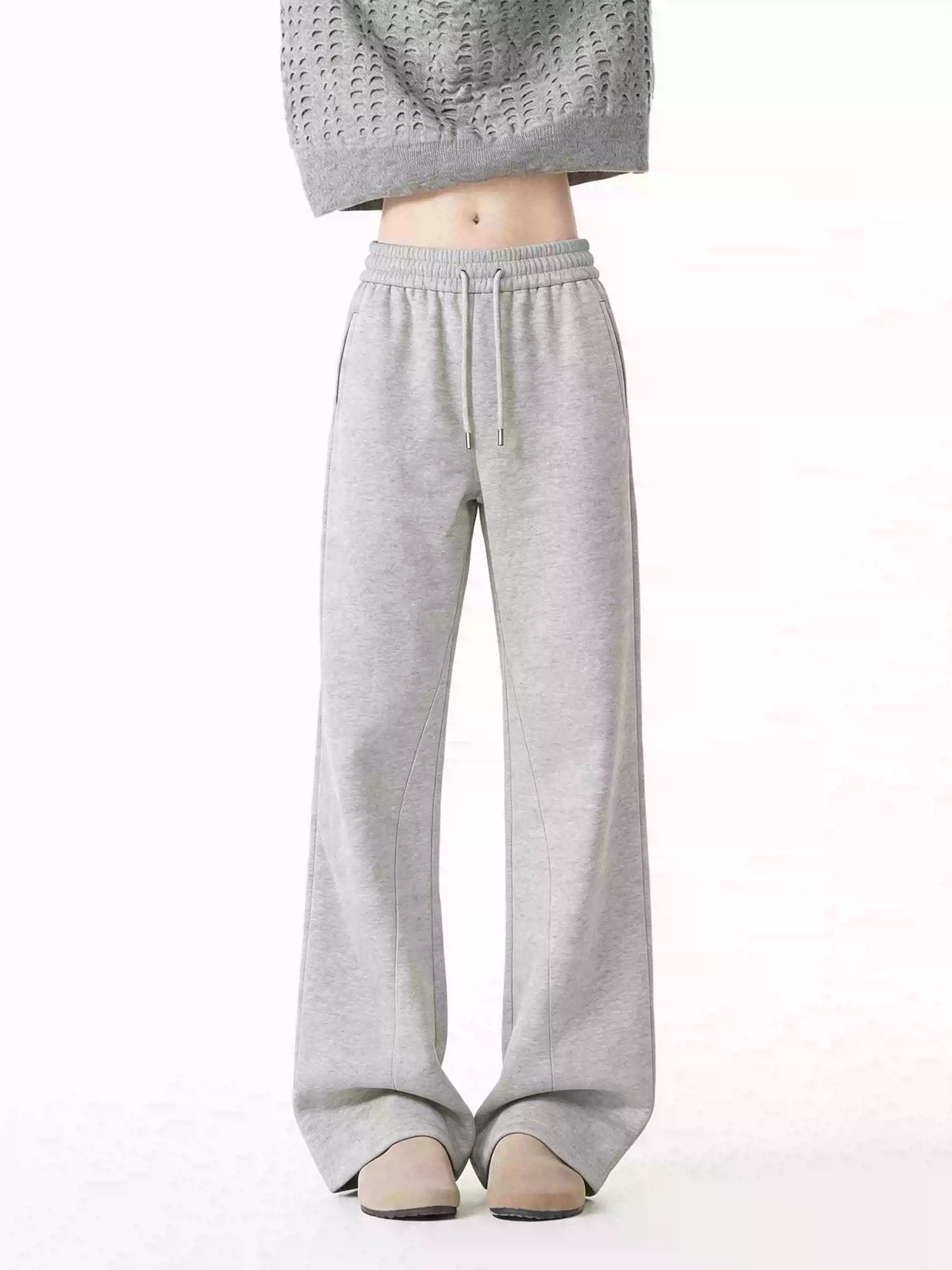 High street repair micro-flare pants for men and women