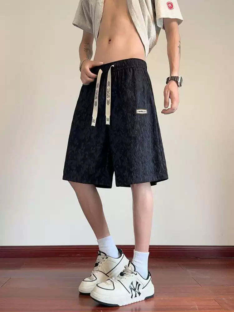 American tie dye shorts men's summer 2026 new trendy brand youth ice silk quick drying loose and cool five quarter pants