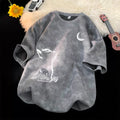 American tie dye short sleeved T-shirt for men, summer trend couple T-shirt, trendy brand, cool and stylish design, loose half sleeved top