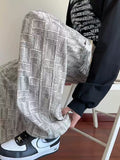Trendy casual pants for men's spring and summer high street loose straight leg sweatpants 2026 new handsome youth ice silk pants