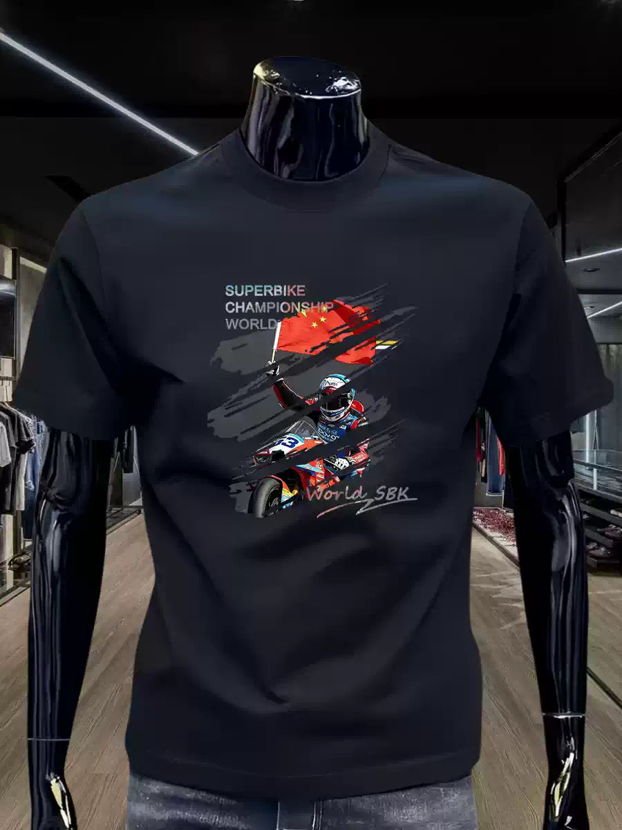 Men's spring and summer pure cotton breathable short-sleeved T-shirt